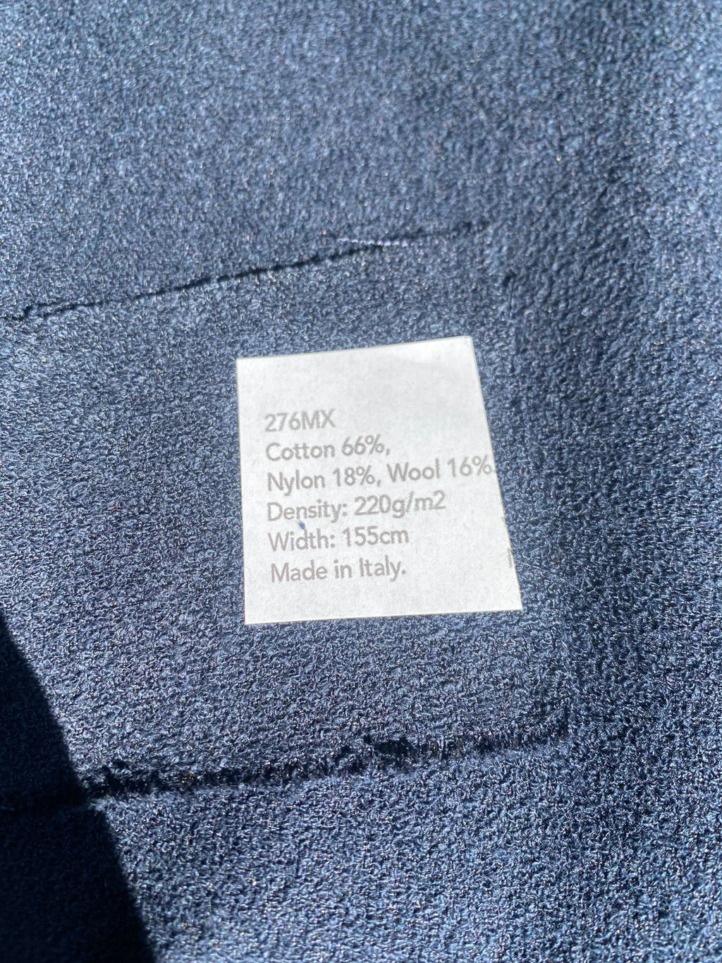 276MX. Cotton blend. 220g/m2. 1.8m coupon