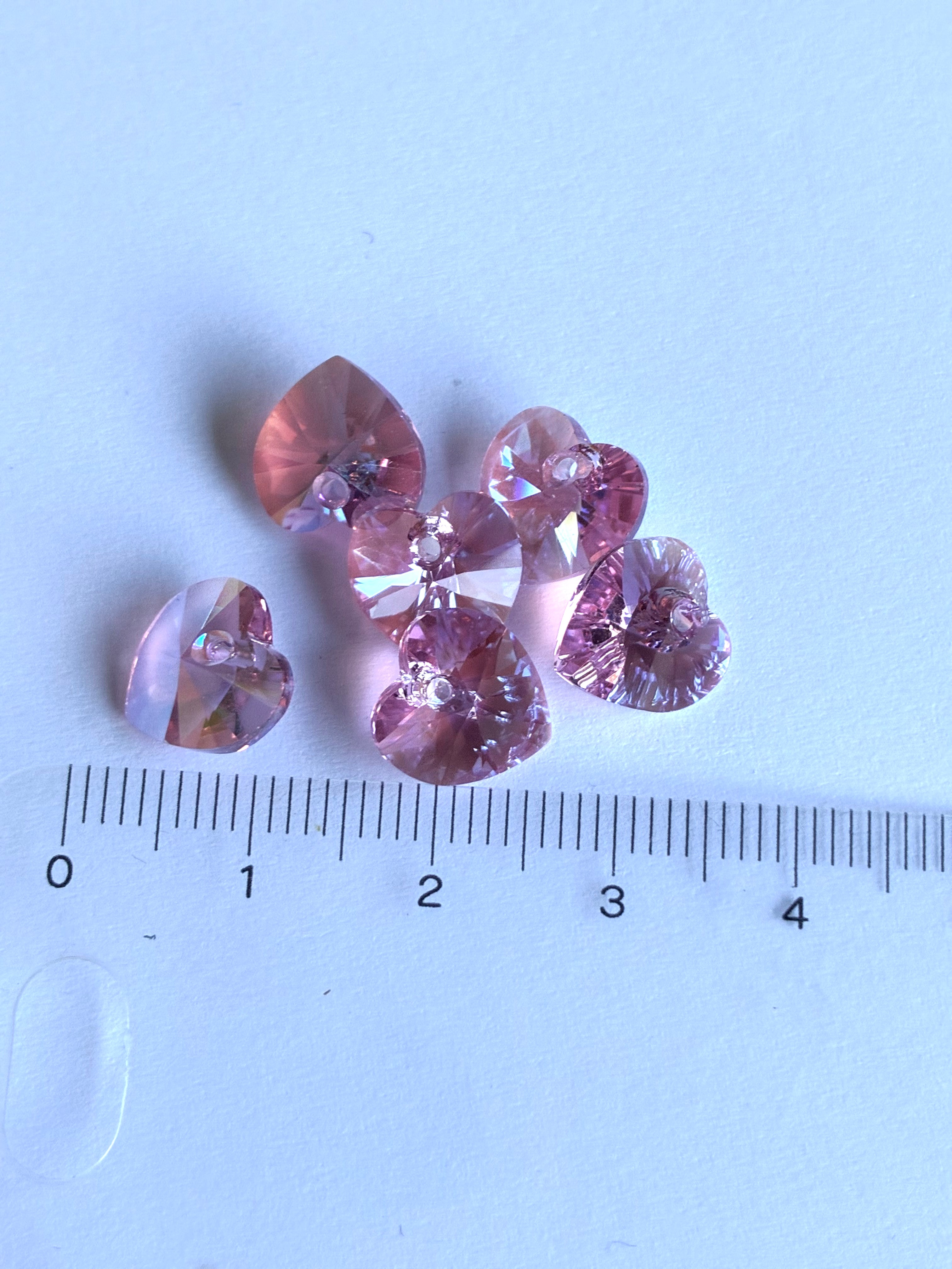 6229P. Pure Crystal hearts. 10.3x10mm. Pink.