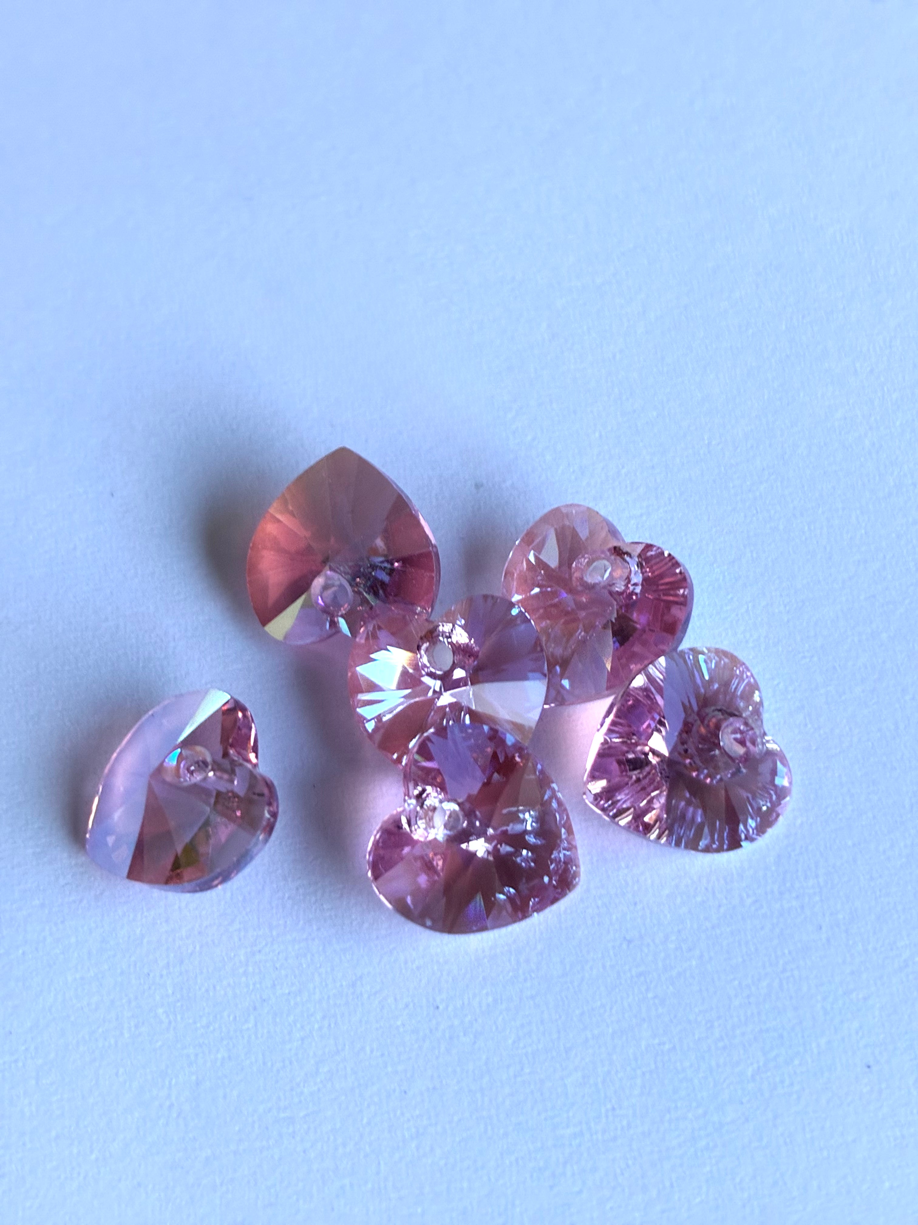 6229P. Pure Crystal hearts. 10.3x10mm. Pink.