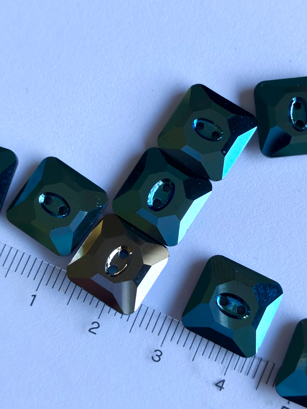 30151. Crystal square button 12mm.