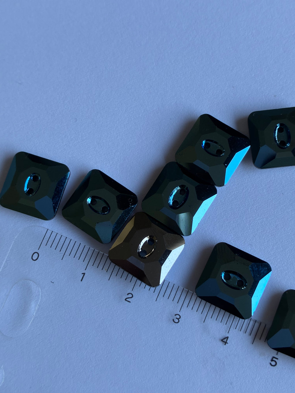 30151. Crystal square button 12mm.