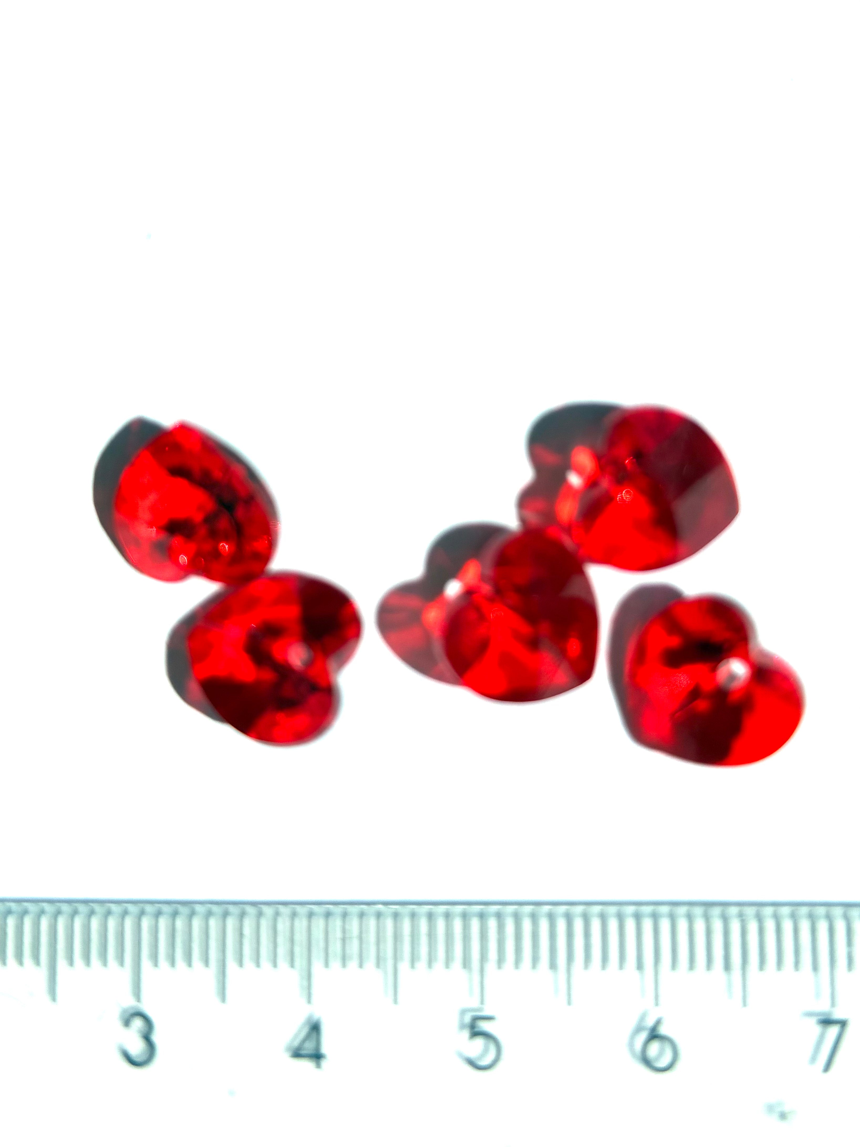 6228. Pure Crystal hearts. 10.3x10mm. Red