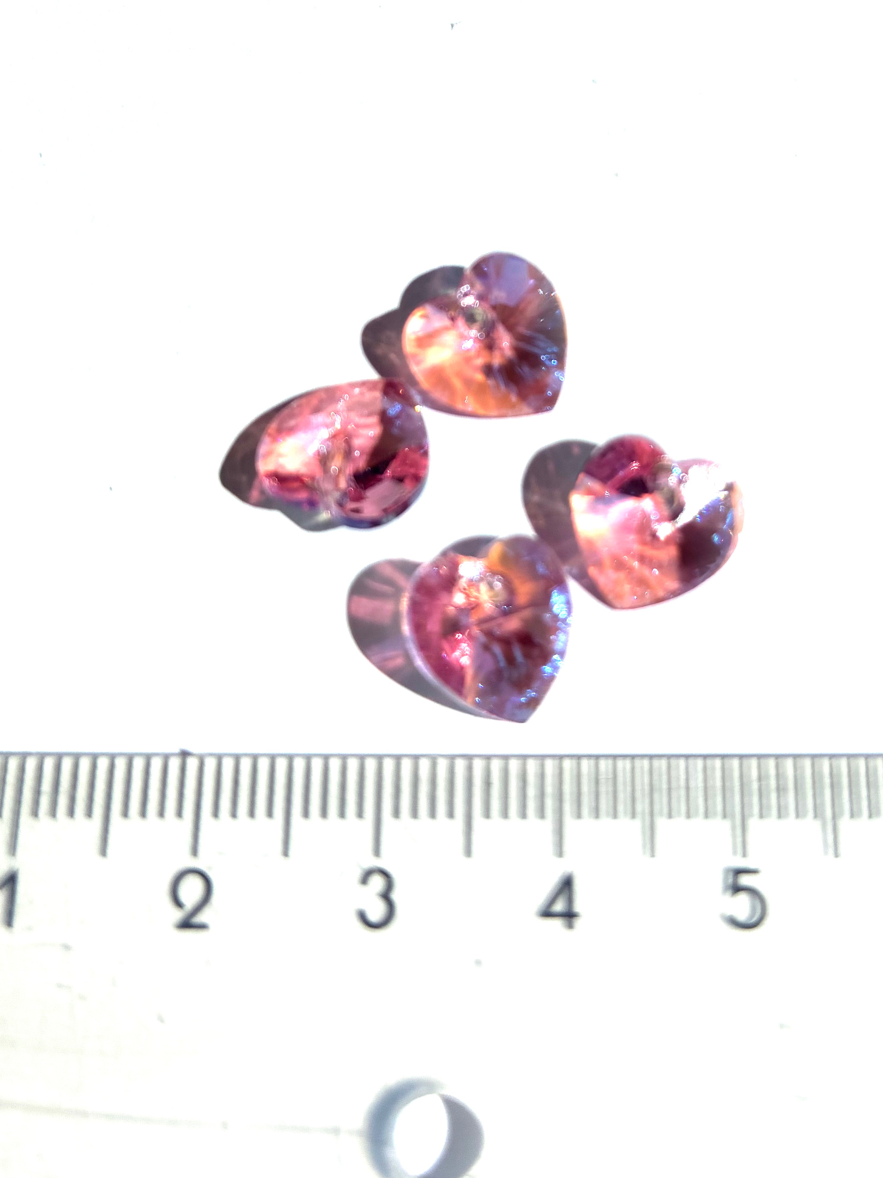 6229P. Pure Crystal hearts. 10.3x10mm. Pink.